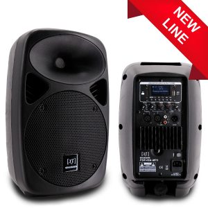 SINEXTESIS Diffusore Attivo 200W (LF 8" + HF 1") con Display LCD, Player Mp3 (USB/SD), Radio FM e Telecomando